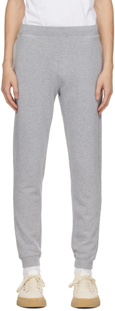 Sunspel Gray Drawstring Sweatpants In Grey Melange