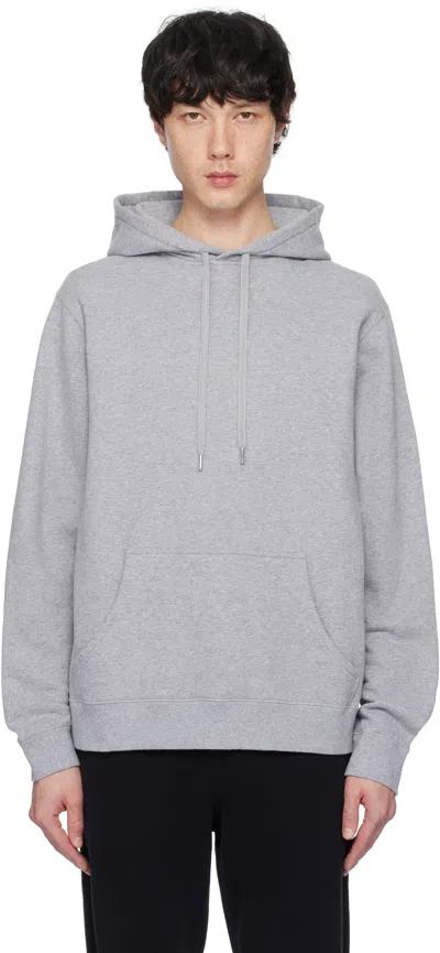 Sunspel Gray Loopback Hoodie In Grey Melange