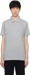 Sunspel Gray Riviera Polo In Grey Melange