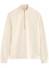 Sunspel Half-zip Cotton Sweatshirt In Ecru