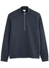 Sunspel Half-zip Cotton Sweatshirt In Navy