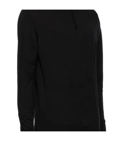 Sunspel Half-zip Merino Jumper In Black
