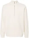 Sunspel Half-zipped Cotton Sweatshirt In Neutrals