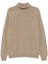 Sunspel Lambs-wool Turtleneck Sweater In 褐色