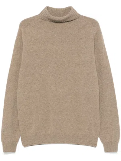 Sunspel Lambs-wool Turtleneck Sweater In Sandstone