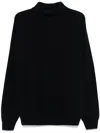 Sunspel Lambs-wool Turtleneck Sweater In Blue