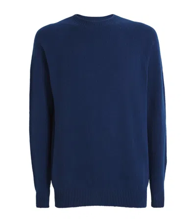 Sunspel Lambswool Crew-neck Jumper In Navy