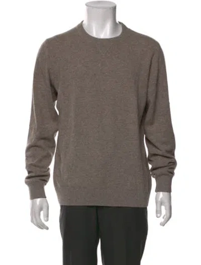 Pre-owned Sunspel Lambswool Crew Neck Pullover In Gray