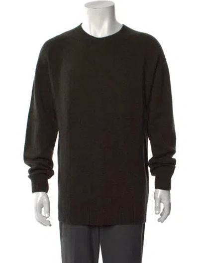 Pre-owned Sunspel Lambswool Crew Neck Pullover In Green