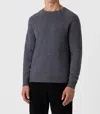 Sunspel Lambswool Crew Neck Sweater In Slate Blue Twist In Gray