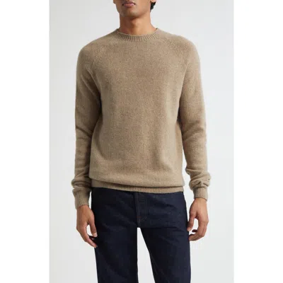 Sunspel Lambswool Crewneck Sweater In Brown