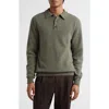 Sunspel Lambswool Polo Sweater In Green