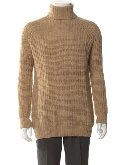 Pre-owned Sunspel Lambswool Turtleneck Pullover In Neutral