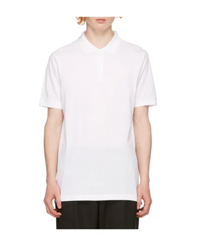 Sunspel Lapel Short-sleeved Polo Shirt In White