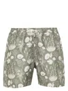 Sunspel Katie Scott Printed Swim Trunks In Green