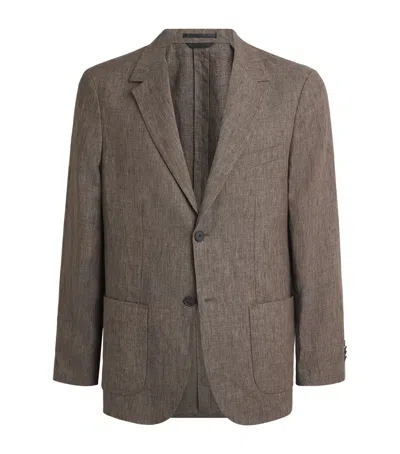 Sunspel Linen Suit Jacket In Gray