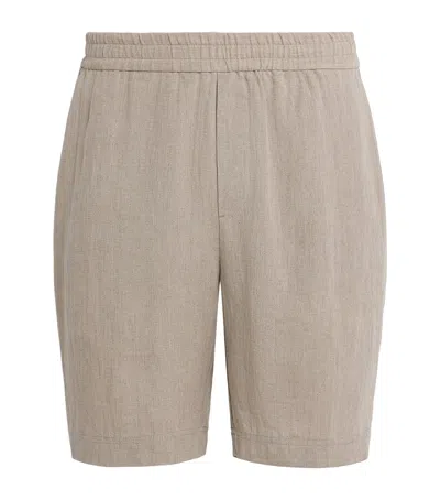 Sunspel Linen Drawstring Shorts In Neutral