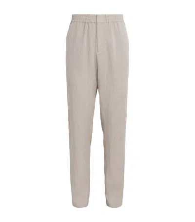 Sunspel Linen Drawstring Trousers In Neutral