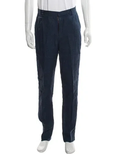 Pre-owned Sunspel Linen Pants In Blue
