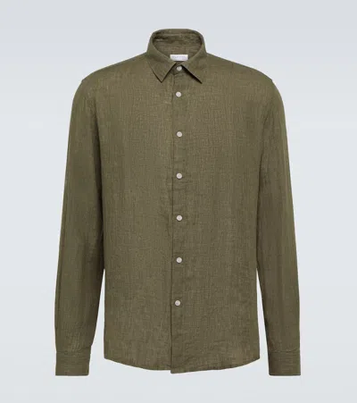 Sunspel Linen Shirt In Khaki24