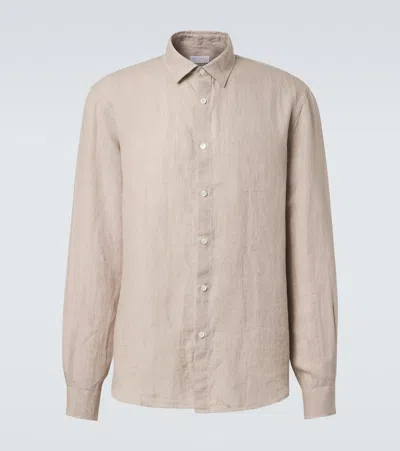Sunspel Linen Shirt In Neutral