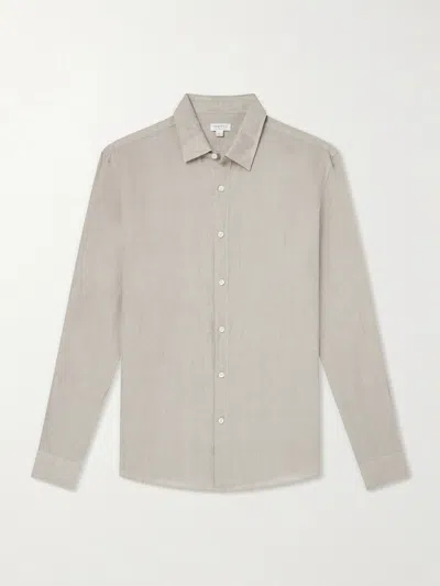 Sunspel Linen Shirt In Neutral