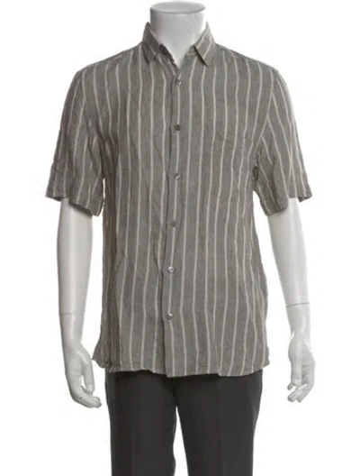 Pre-owned Sunspel Linen Striped Shirt In Neutral