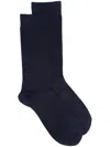 Sunspel Logo-print Socks In Blue