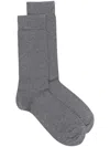 Sunspel Logo-print Socks In Grey