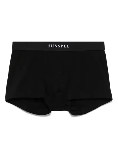 Sunspel Logo-waistband Boxers In Black
