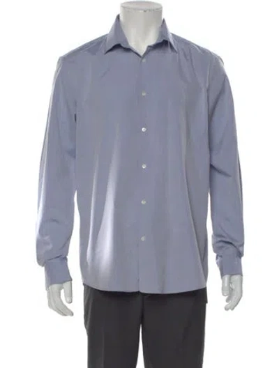 Pre-owned Sunspel Long Sleeve Dress Shirt In Blue