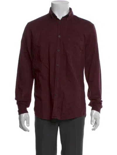 Pre-owned Sunspel Long Sleeve Dress Shirt In Burgundy