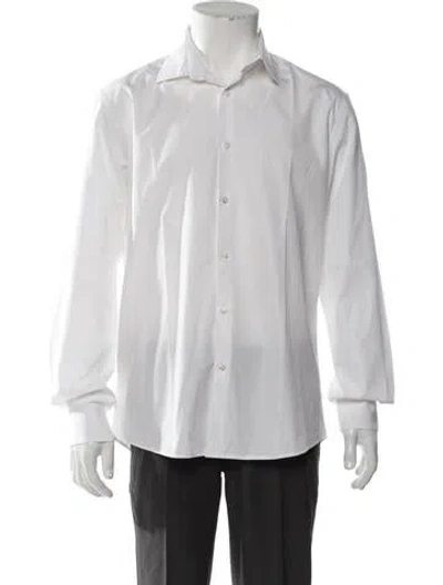 Pre-owned Sunspel Long Sleeve Dress Shirt In White