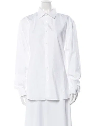 Pre-owned Sunspel Long Sleeve Dress Shirt In White