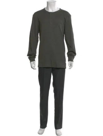 Pre-owned Sunspel Long Sleeve In Green