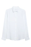 Sunspel Long Sleeve Linen Button-up Shirt In White