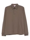 Sunspel Long-sleeve Polo Shirt In Brown