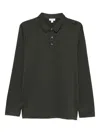 Sunspel Long-sleeve Polo Shirt In Black