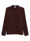 Sunspel Long-sleeve Polo Shirt In Brown