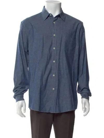 Pre-owned Sunspel Long Sleeve Shirt In Blue