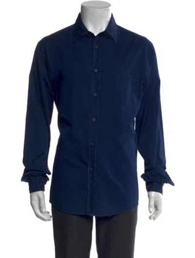 Pre-owned Sunspel Long Sleeve Shirt In Blue
