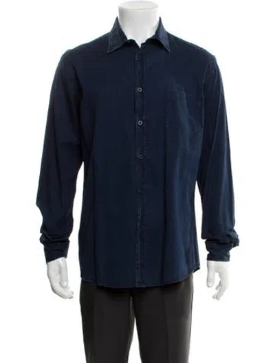 Pre-owned Sunspel Long Sleeve Shirt In Blue