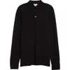 Sunspel Long-sleeve Polo Shirt In Black