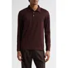 Sunspel Lambswool Polo Sweater In Red