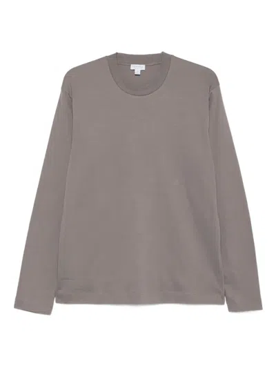 Sunspel Long-sleeve T-shirt In Gray