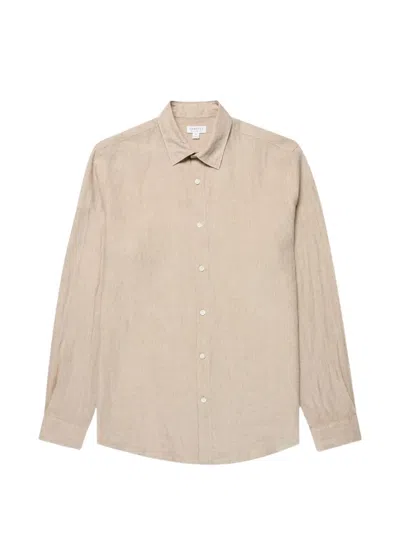 Sunspel Long-sleeve Shirt In Neutral