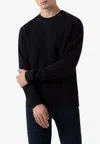 Sunspel Loopback Crewneck Sweatshirt In Black