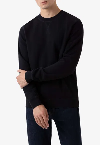Sunspel Loopback Crewneck Sweatshirt In Black