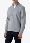 Sunspel Loopback Half-zip Sweatshirt In Gray