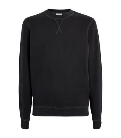Sunspel Cotton Loopback Sweatshirt In Black